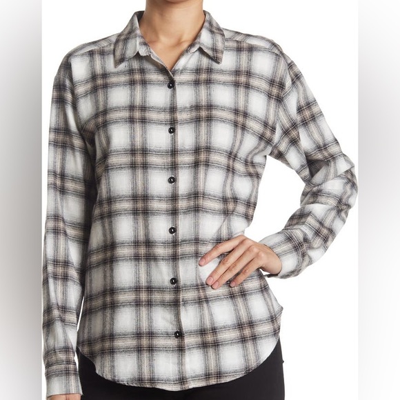 (A6) ABOUND Black White CeCe Oversized Plaid Button down front Shirt, Sz 3X, NWT - Picture 4 of 10